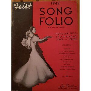 Feist 1942 Song Folio With Guitar Chords Vintage Song Book